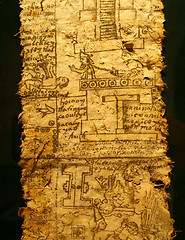 Image showing A page of codex. Aztec Empire, reign of Emperor 