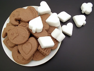 Image showing Biscuit plate with sugar
