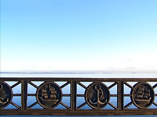 Image showing Water landscape with barrier