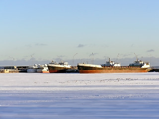 Image showing ships on the ice
