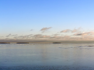 Image showing Water landscape with clouds