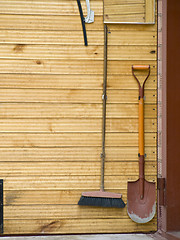 Image showing shovel and broom