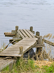 Image showing lake planked footway