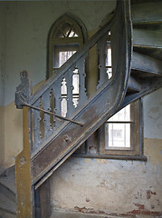 Image showing Old spiral stairs