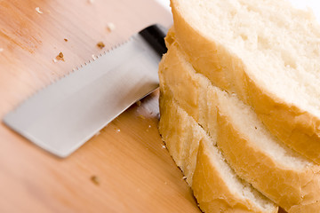 Image showing baguette and knife