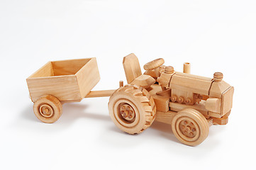 Image showing Wooden tractor