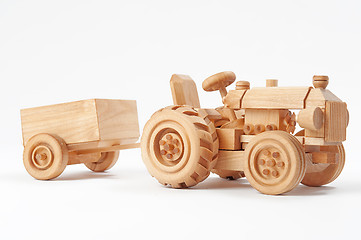 Image showing Wooden tractor