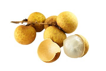 Image showing Longan, LamYai - thai fruit isolated on white