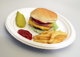 Image showing Burger and Fries