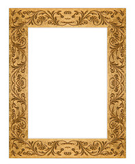 Image showing Rectangular Grunge Dirty Old Golden Picture Frame