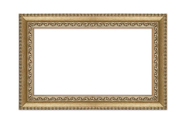 Image showing Decorative Large Empty Gold Frame