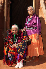 Image showing Old Navajo Woman and Her Daughter