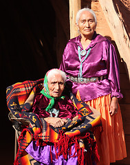 Image showing Navajo Women in Traditional Clothing Who Are Mother and Daughter