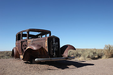 Image showing Vintage Rusted Car Outdoors