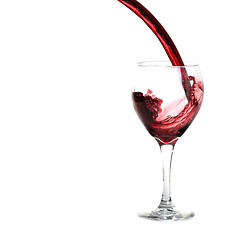 Image showing Glass of Red Wine Pouring