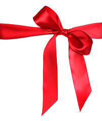 Image showing Beautiful Red Bow on White