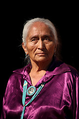 Image showing Navajo Elder Wearing Handmade Traditional Turquoise Jewelry