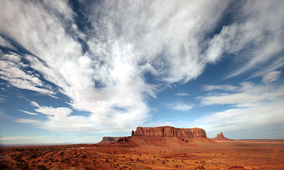 Image showing Bright Clouds in Monument Valley Arizona Navajo Nation