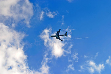 Image showing blue sky with jet plane