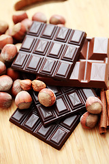 Image showing chocolate with hazelnuts and cinnamon