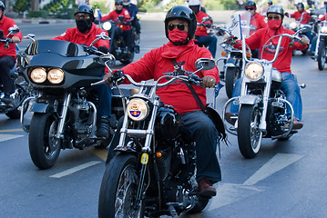 Image showing Motorbike parade in Bangkok, Thailand