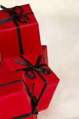 Image showing red gift boxes 