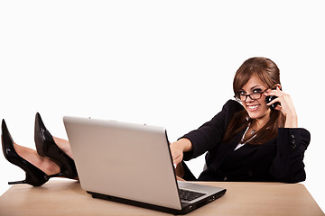 Image showing Business woman at desk