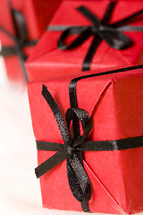 Image showing red gift boxes