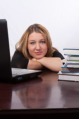 Image showing Student at desk