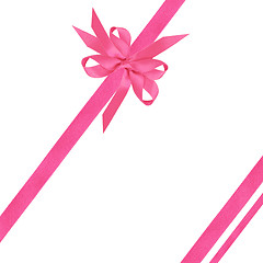 Image showing Pink Satin Ribbons and Bow
