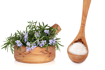 Image showing Sea Salt and Rosemary Herb