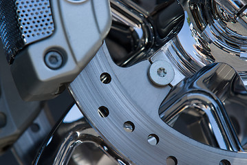 Image showing Detail of motorbike disk brake