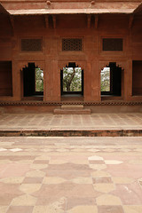 Image showing Yard of an abandoned temple in Fatehpur Sikri complex, India