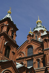 Image showing The Uspenski Russian Orthodox cathedral in Helsinki, Finland 