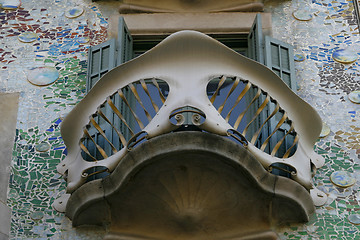 Image showing Balcony, close-up. Casa Batllo building in Barcelona, Spain. Des