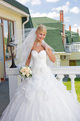 Image showing Bride on the balcony