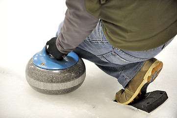 Image showing Curling-Launching the Rock.