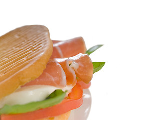 Image showing panini caprese and parma ham