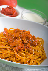 Image showing tomato and chicken pasta