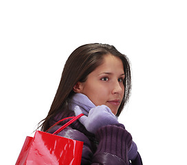 Image showing Woman with shopping bag