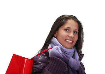 Image showing Woman with shopping bag