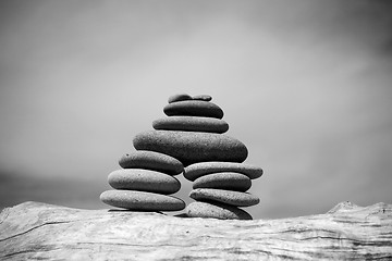 Image showing Beach Zen Stone Pile