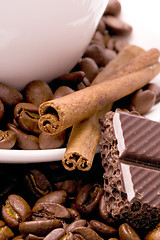 Image showing cinnamon, beans and black chocolate