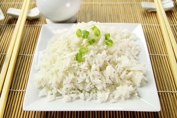 Image showing Boiled Rice And Shallots