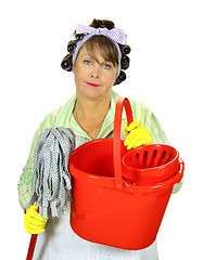 Image showing Mop And Bucket Housewife