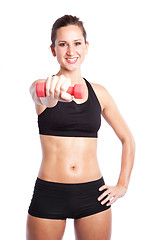 Image showing Beautiful exercise woman