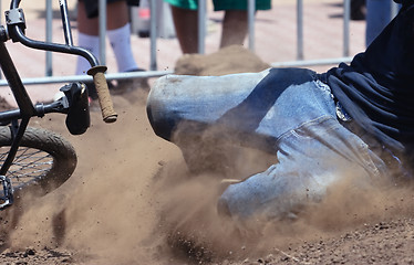 Image showing BMX Biker landing