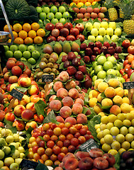 Image showing Fresh fruits on the market stall