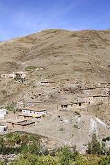 Image showing View of a village in the Atlas Mountains, Morocco