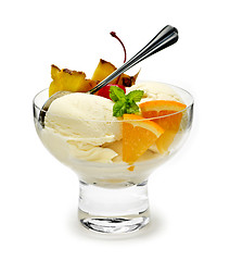Image showing Ice cream with fruit